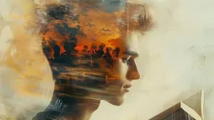 Person reading a book with abstract imagery overlay illustrating differences in mental imagery and aphantasia