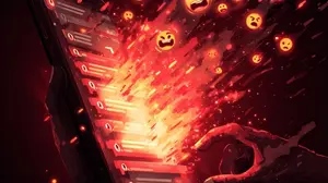 Digital illustration of a smartphone exploding with angry emoji reactions, symbolizing how rage bait spreads online through engineered outrage.