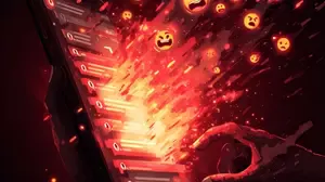 Digital illustration of a smartphone exploding with angry emoji reactions, symbolizing how rage bait spreads online through engineered outrage.