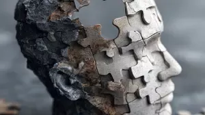 Conceptual image of a human head made of puzzle pieces with one piece missing, symbolizing the Zeigarnik Effect and the mind’s focus on unfinished tasks.