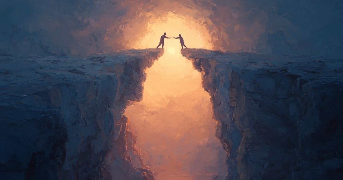 This powerful visual of two people reaching across a glowing chasm captures the essence of the psychology of trust, how we bridge vulnerability to build meaningful connection. Learn what drives trust, how it forms, and why it shapes every relationship in our lives.