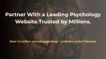 All‑About‑Psychology advertising banner with a gear‑filled head silhouette and the headline ‘Partner With a Leading Psychology Website Trusted by Millions.