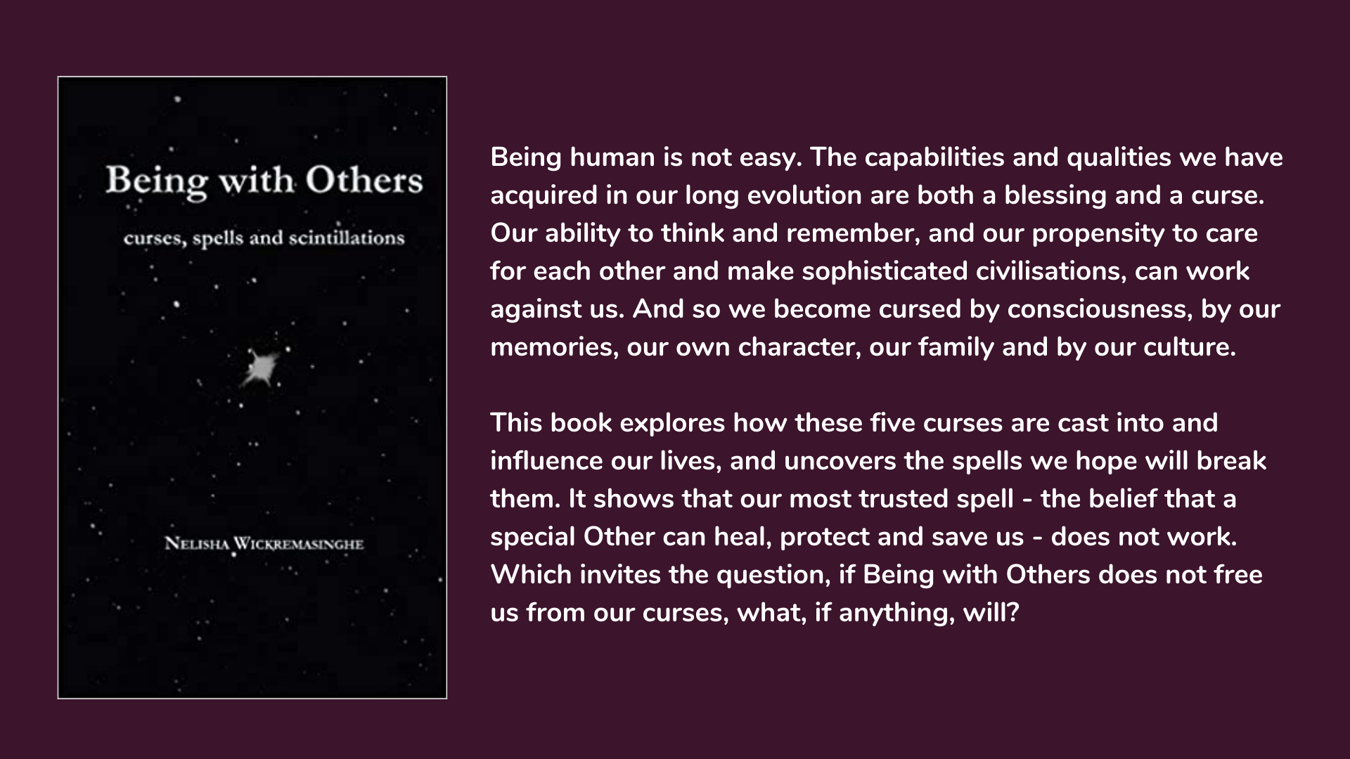 Being With Others: Curses, Spells And Scintillations, book cover and description.