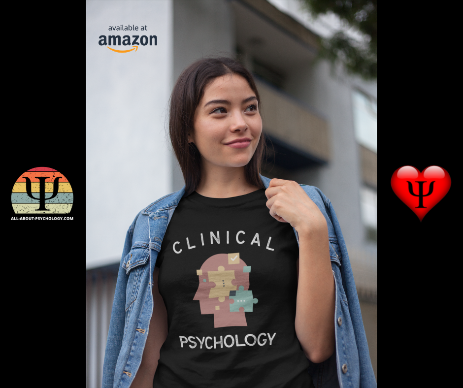 Student wearing Clinical Psychology T-Shirt.