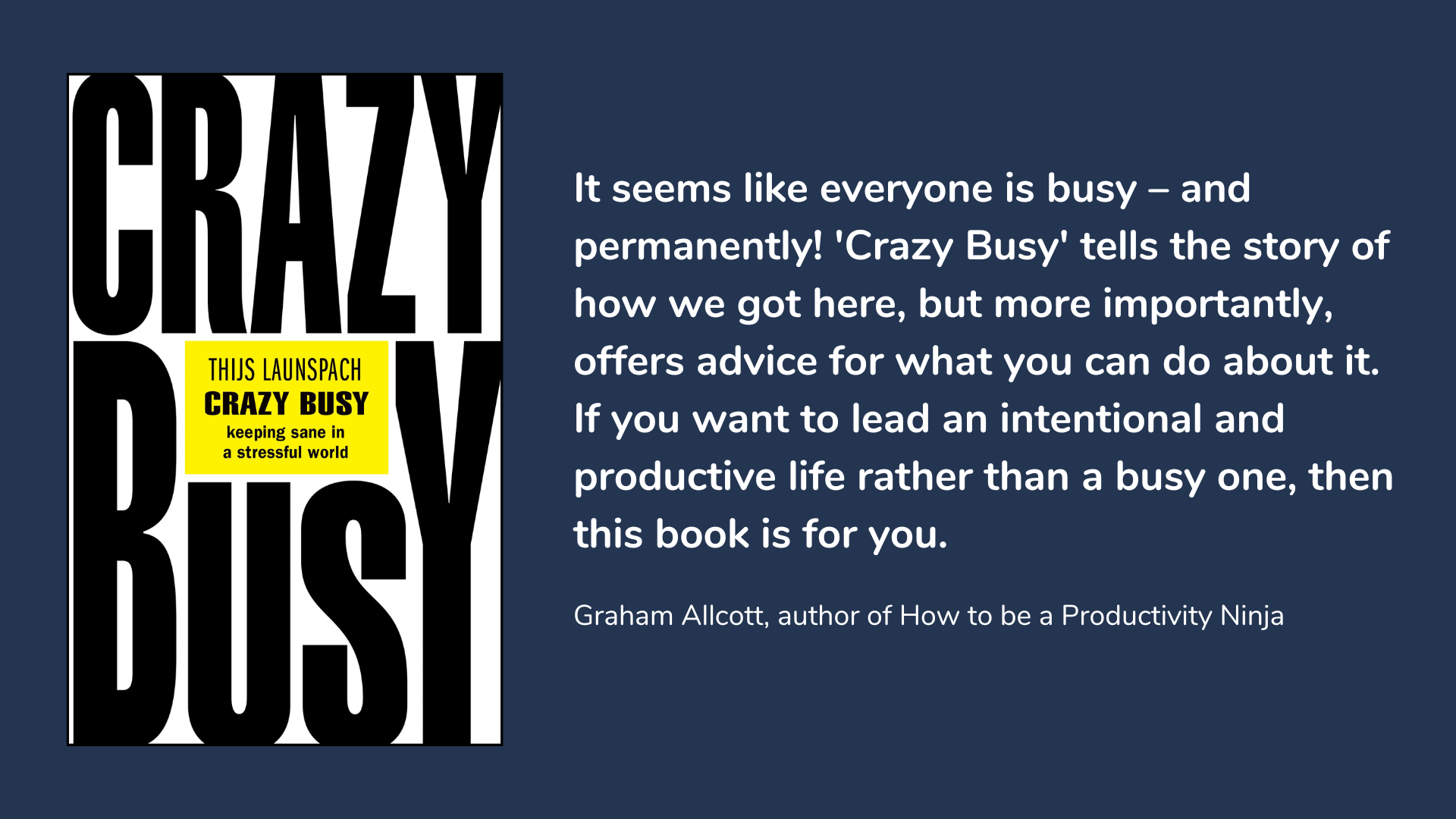 Crazy Busy: Keeping Sane in a Stressful World, book cover and description.