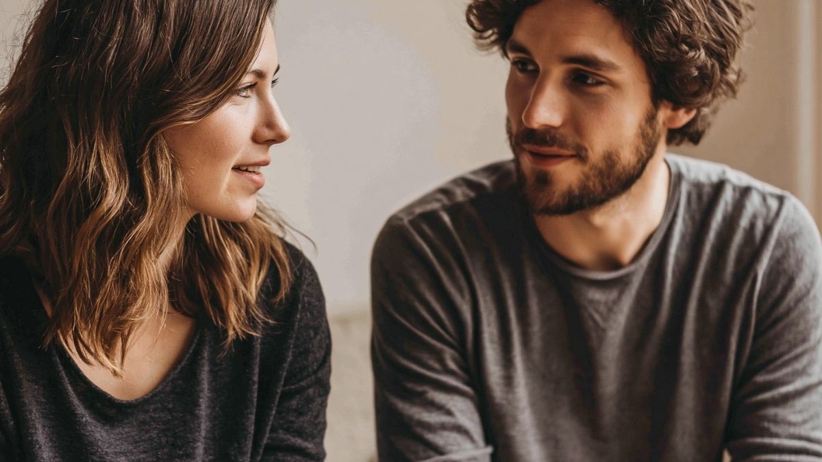Couple having a thoughtful conversation before marriage, illustrating emotional patterns in relationships.