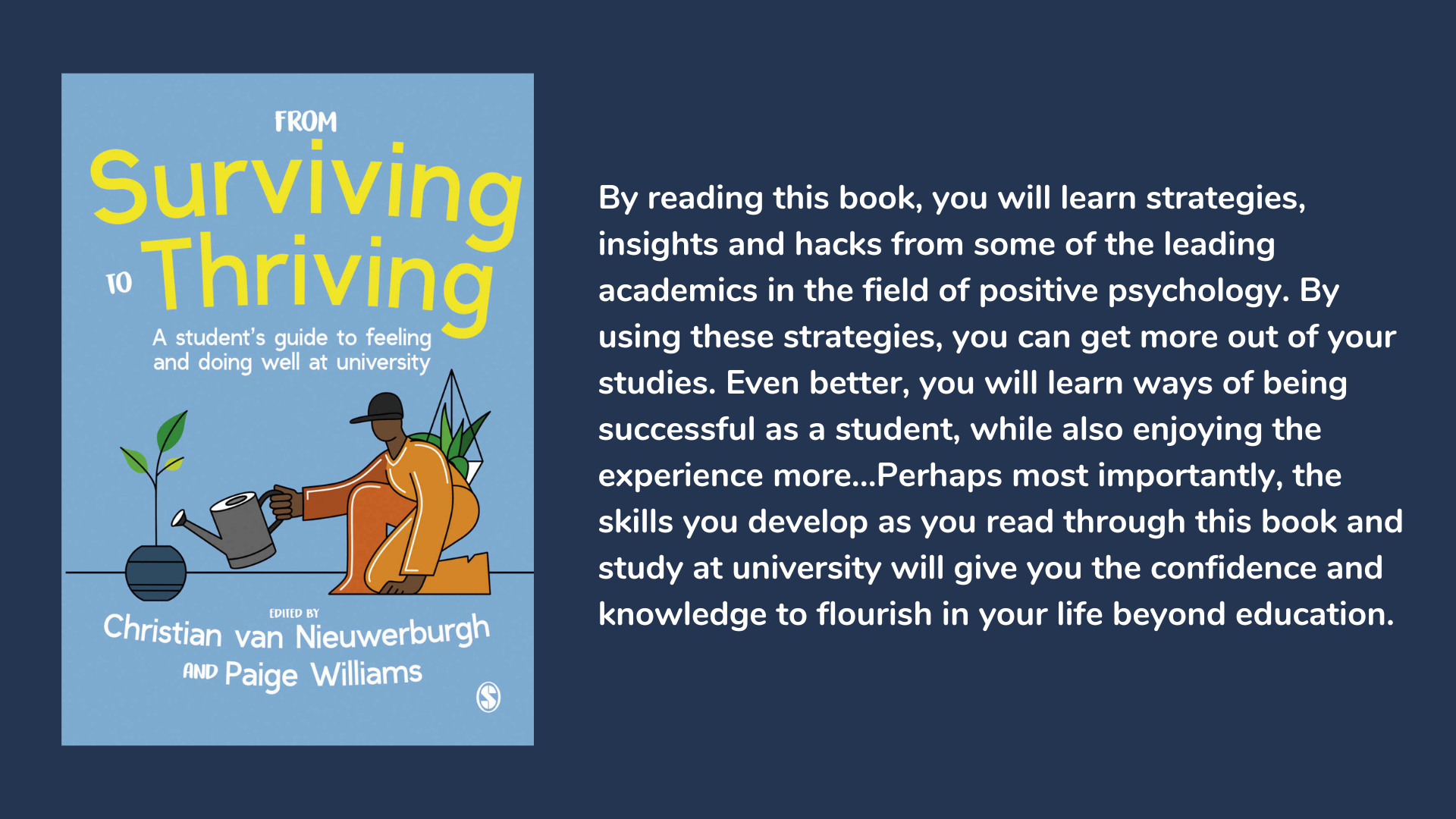 From Surviving to Thriving: A Student's Guide to Feeling and Doing well at University, book cover and description.