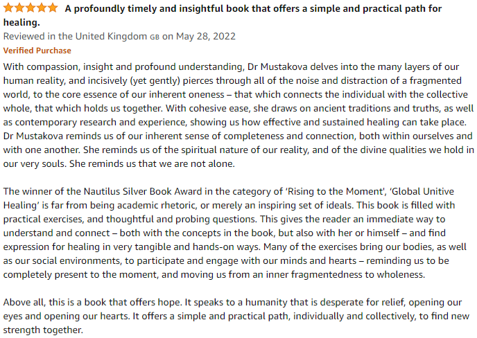 Global Unitive Healing: Integral Skills for Personal and Collective Transformation, book cover and description. Amazon Review