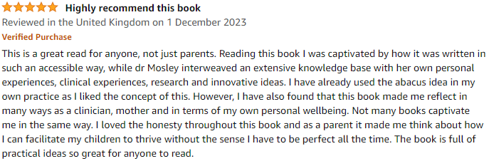 Happy Families: How to Protect and Support Your Child's Mental Health. Amazon Customer Review