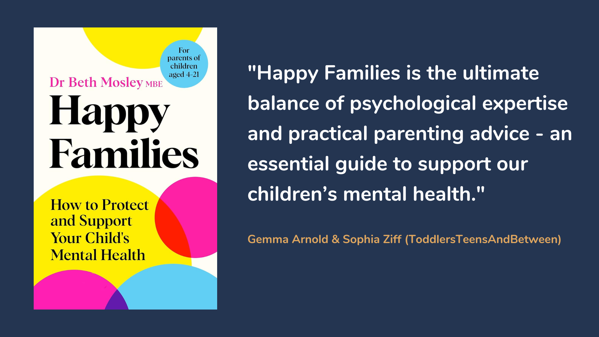 Happy Families: How to Protect and Support Your Child's Mental Health, book cover and book description.