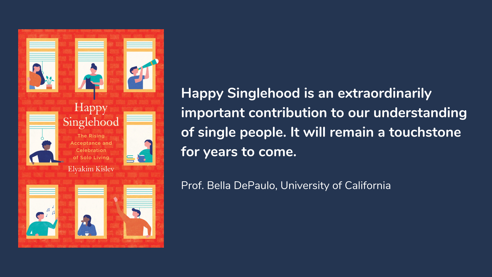 Happy Singlehood by Dr. Elyakim Kislev, book cover and description.