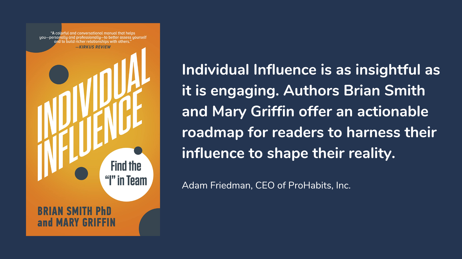 Individual Influence: Find the I in Team, book cover and description