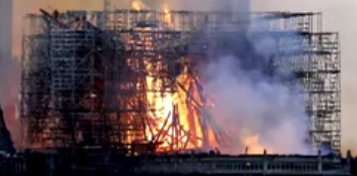 Jesus Christ Amid Flames of Notre Dame