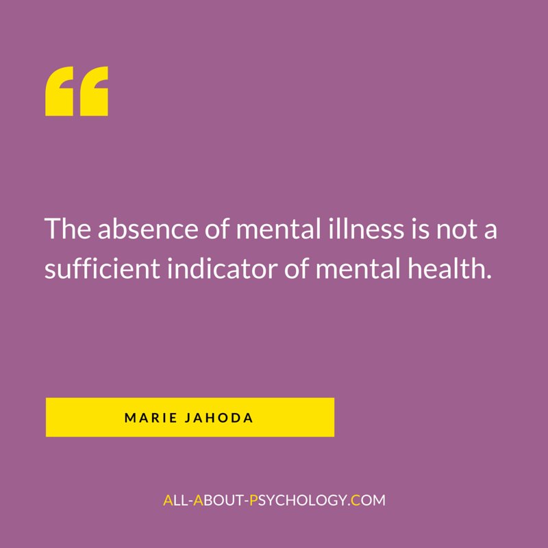 Classic quote by positive mental health pioneer Marie Jahoda