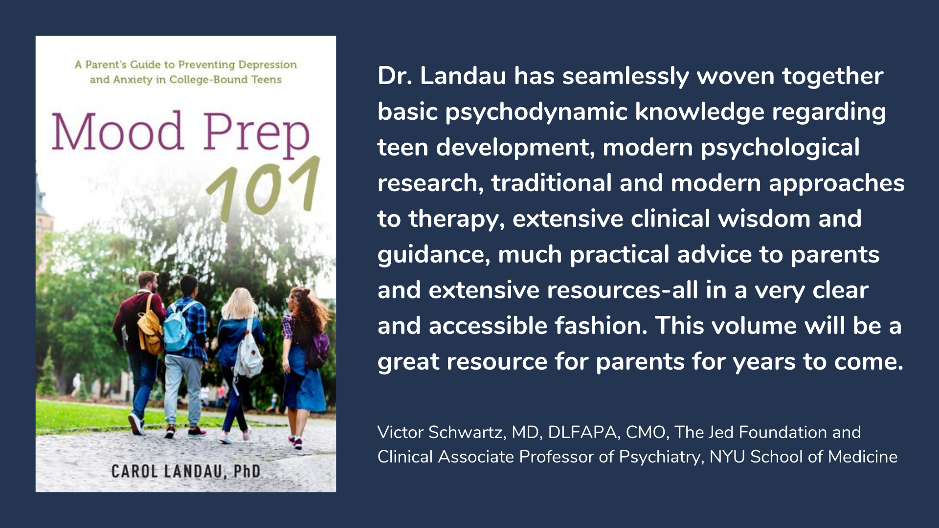Mood Prep 101 by Carol Landau, PhD book cover and description.