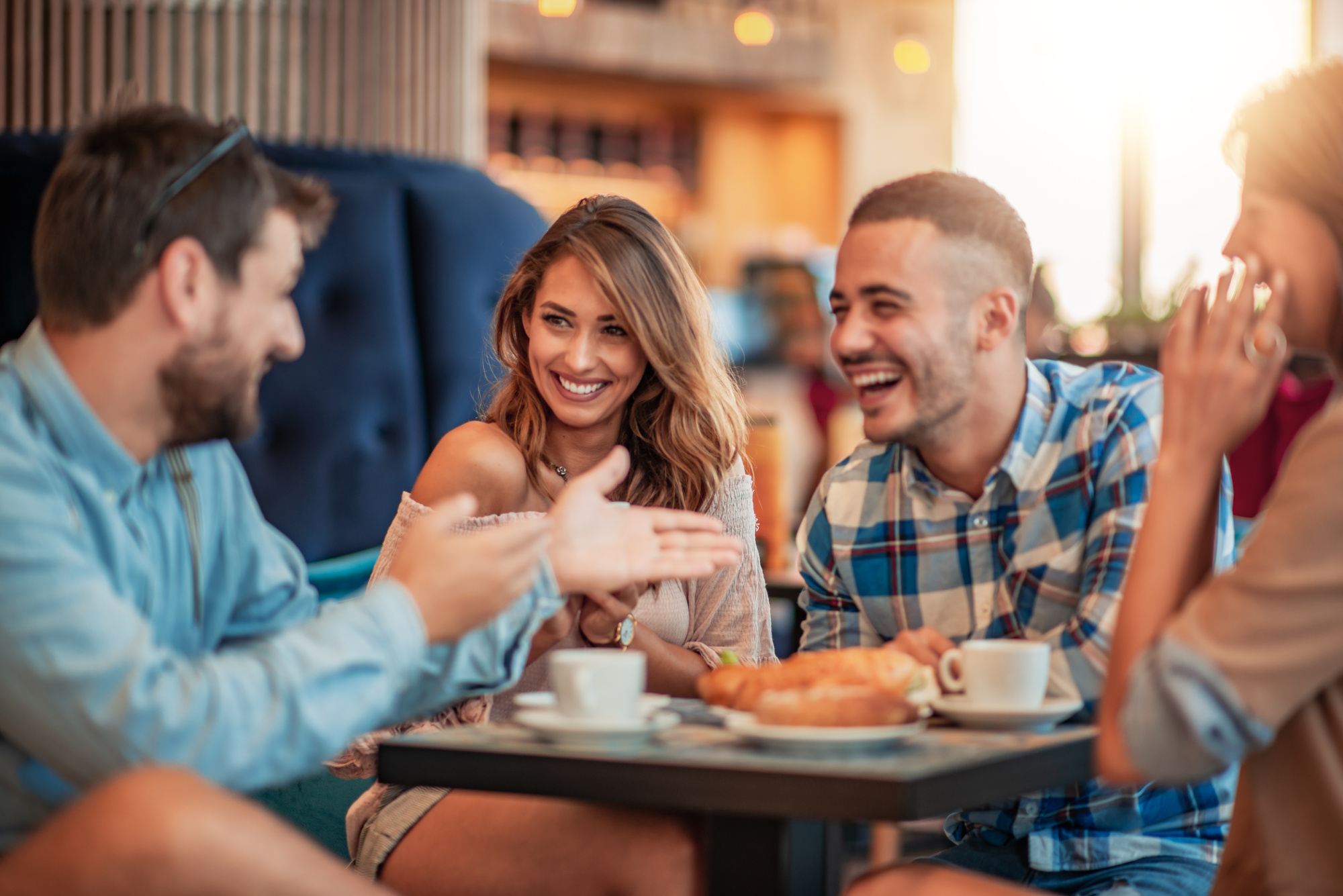 Friends having a coffee together