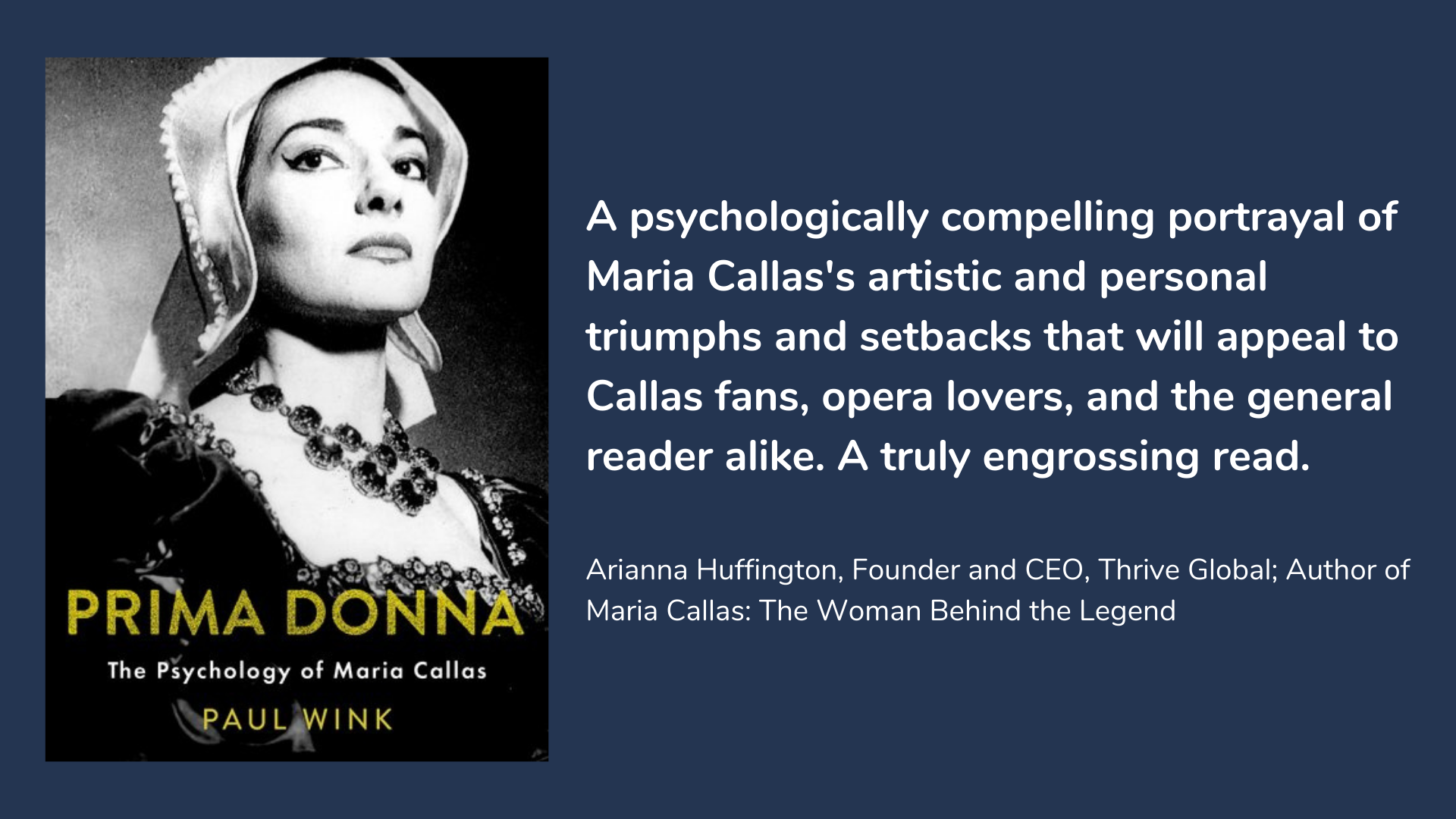 Prima Donna: The Psychology of Maria Callas, book cover and description.