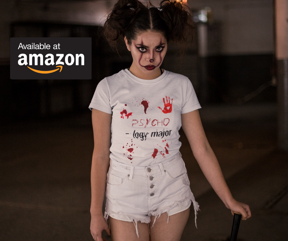 Young Woman Wearing Psychology Major Halloween T-Shirt