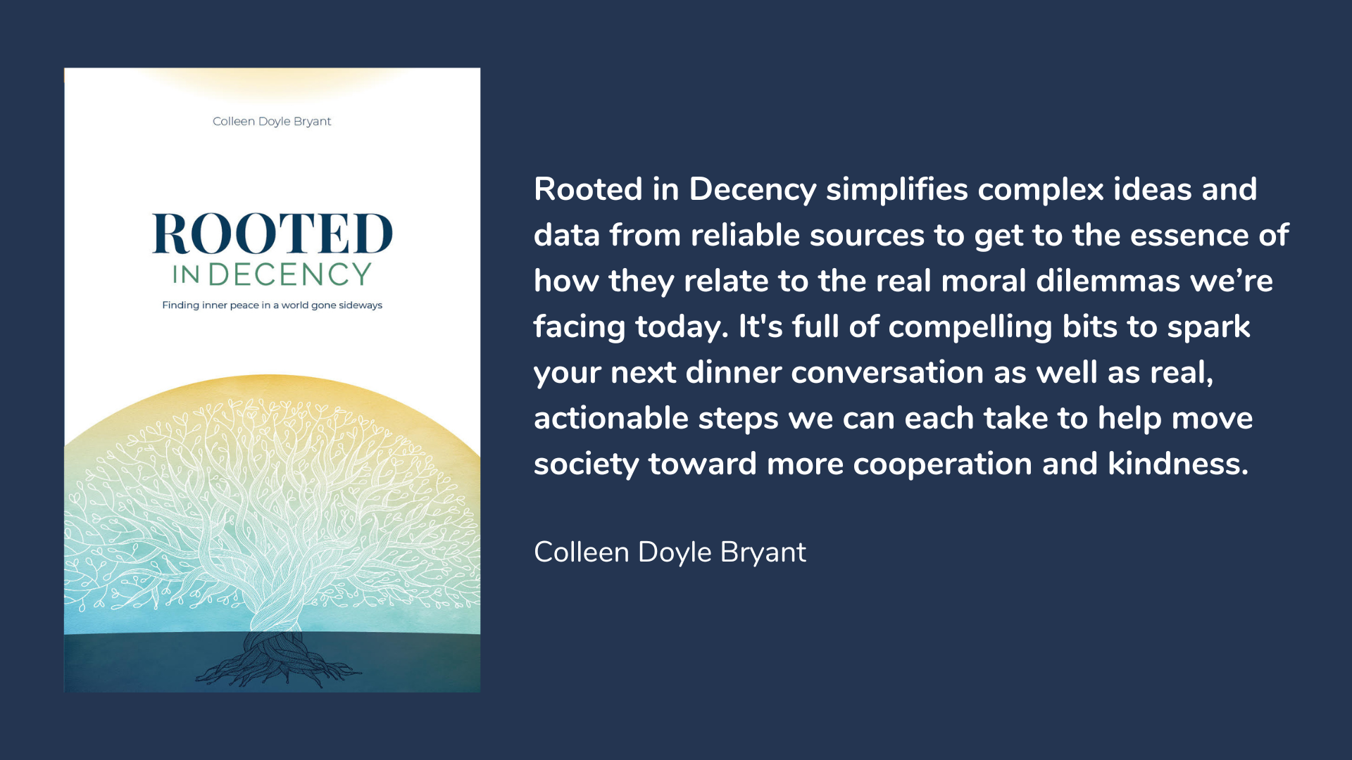 Rooted in Decency: Finding Inner Peace in a World Gone Sideways, book cover and description.