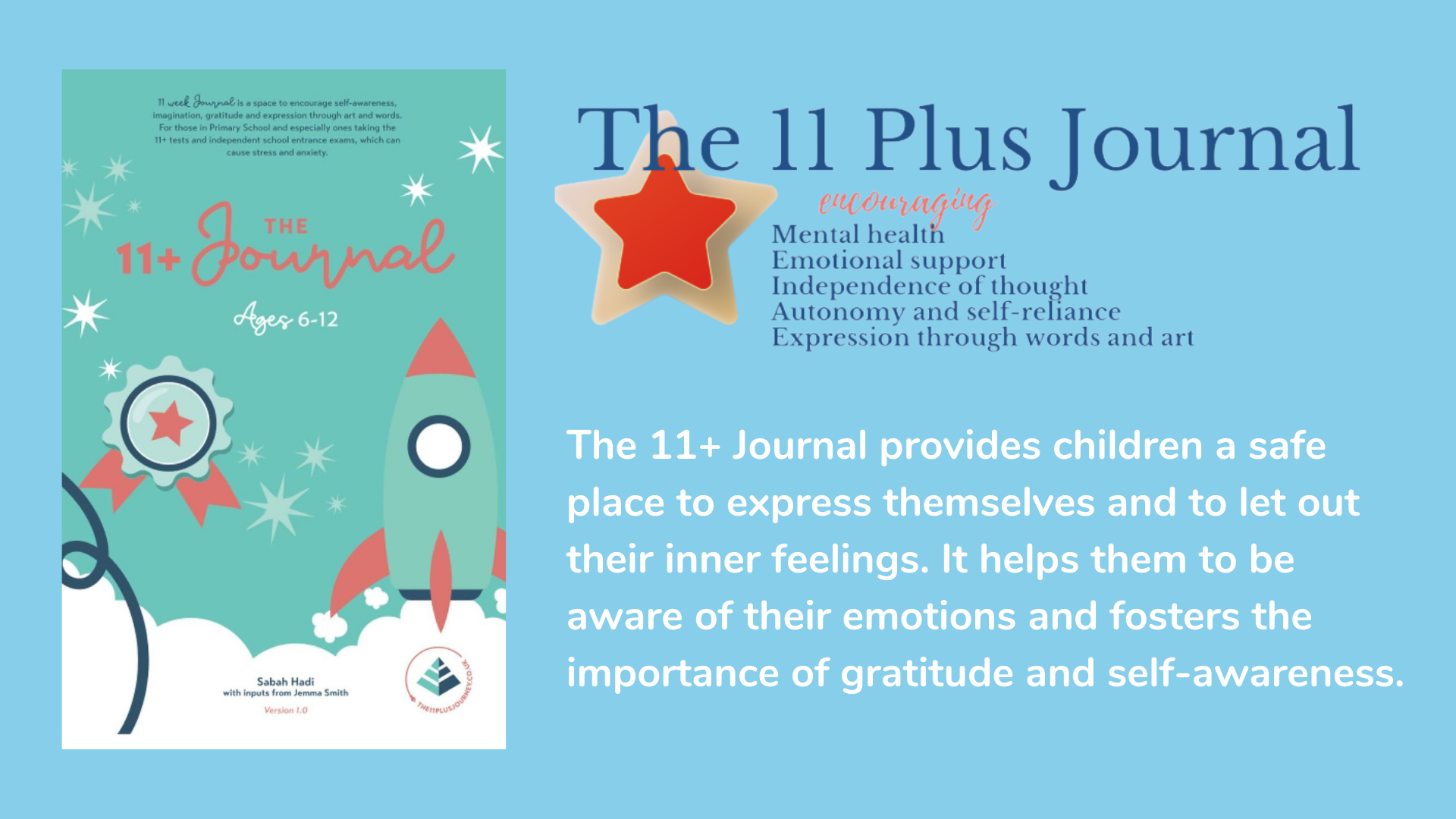 The 11+ Journal, book cover and description.