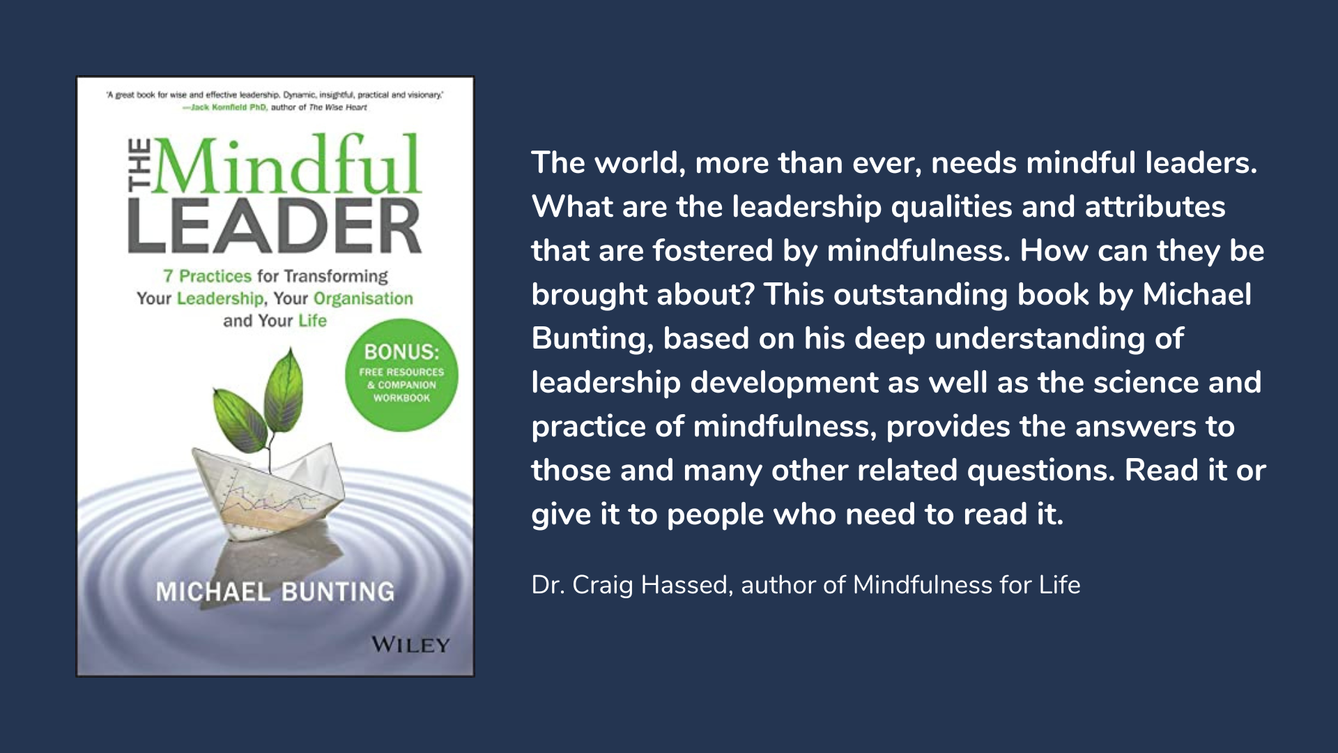 The Mindful Leader, book cover and description.