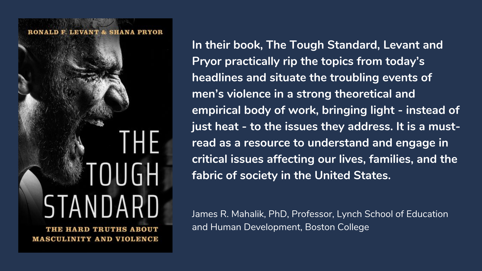 The Tough Standard: The Hard Truths About Masculinity and Violence, book cover and description.
