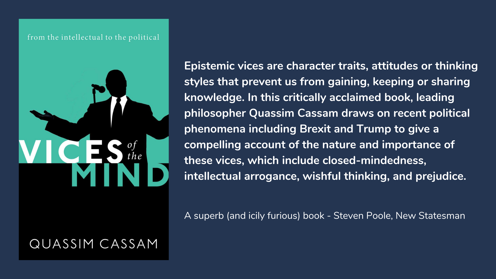 Vices of the Mind: From the Intellectual to the Political, book cover and description.