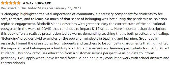 Belonging: How Social Connection Can Heal, Empower, and Educate Kids Amazon Review