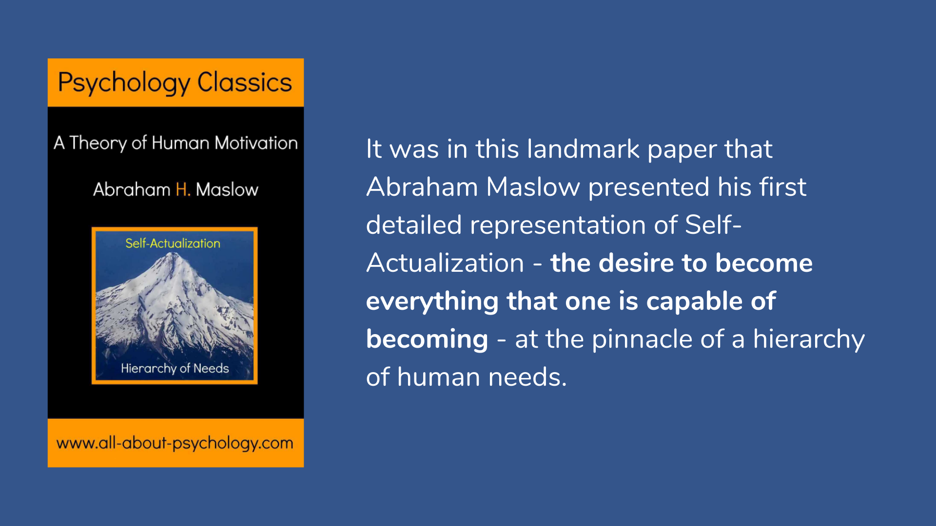 Hierarchy of Needs: A Theory of Human Motivation by Abraham Maslow Book Cover and Description