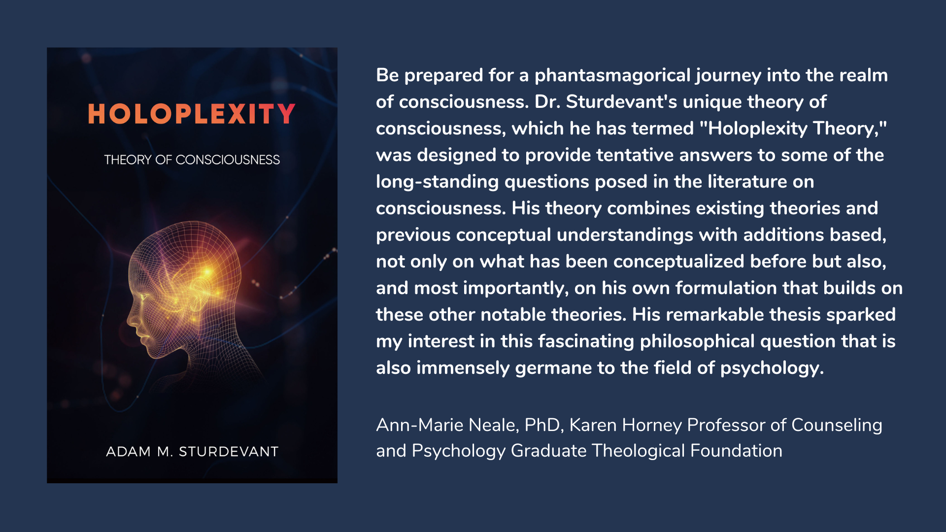 Holoplexity: Theory of Consciousness, book page and description.