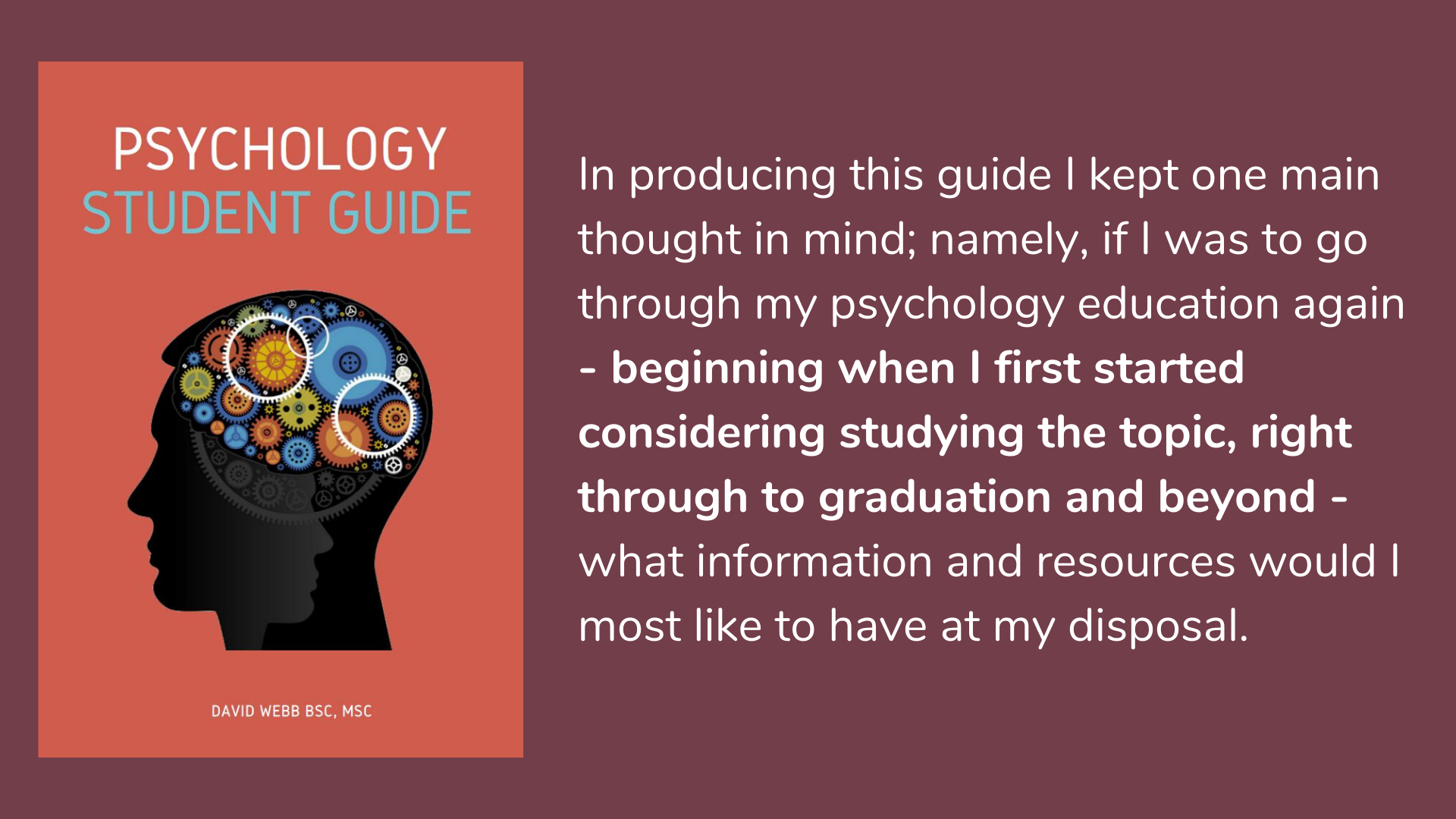 Psychology Student Guide. Book cover and description.