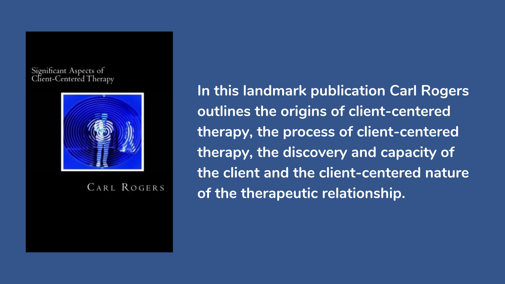 Significant Aspects of Client-Centered Therapy by Carl Rogers. Book cover and description.