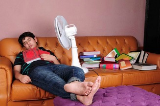 studying & sleeping by mrehan, on Flickr