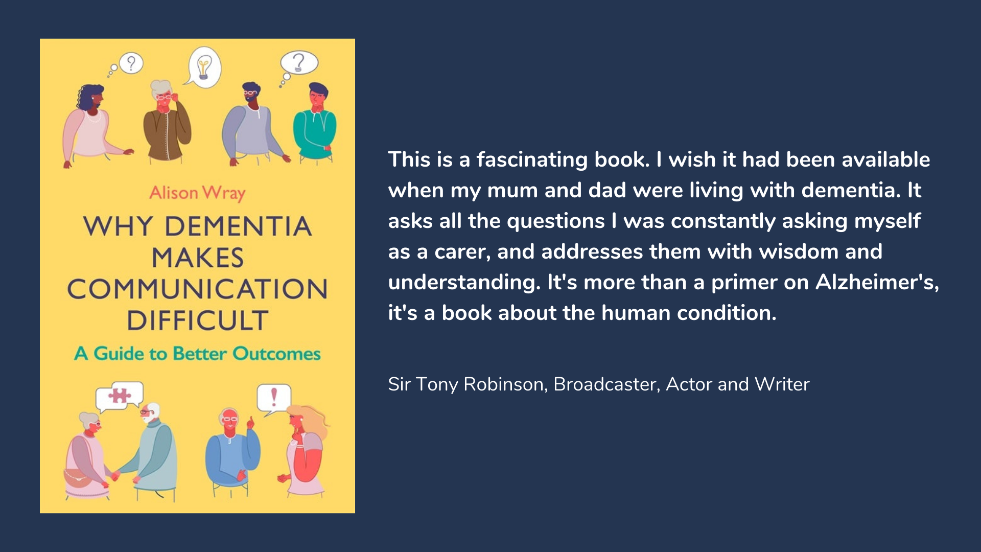 Why Dementia Makes Communication Difficult, book cover and description.